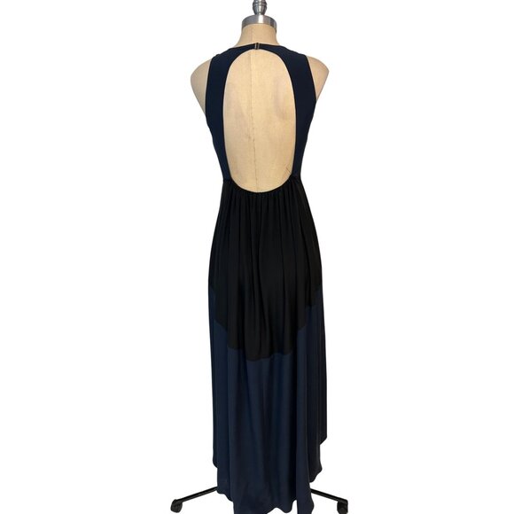 Tibi Navy & Black Open Back Maxi Dress Size 8 Fits size 6 - Picture 4 of 6